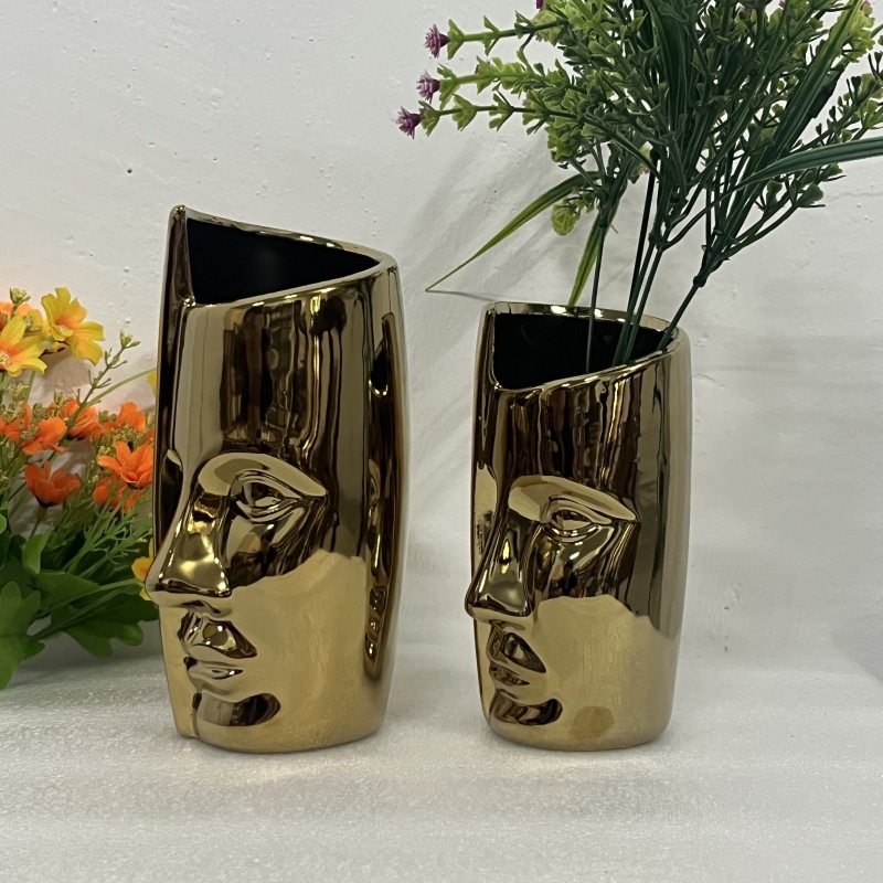 Modern Ceramic Face Vase – Elegant Succulent Planter & Decorative Flower Pot