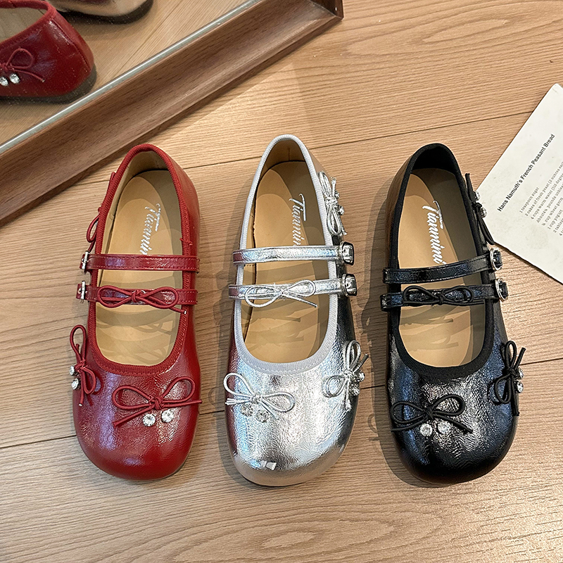 Chic Women's Double Buckle Mary Jane Shoes – Comfortable Korean-Style Ballet Flats for Office & Casual Wear