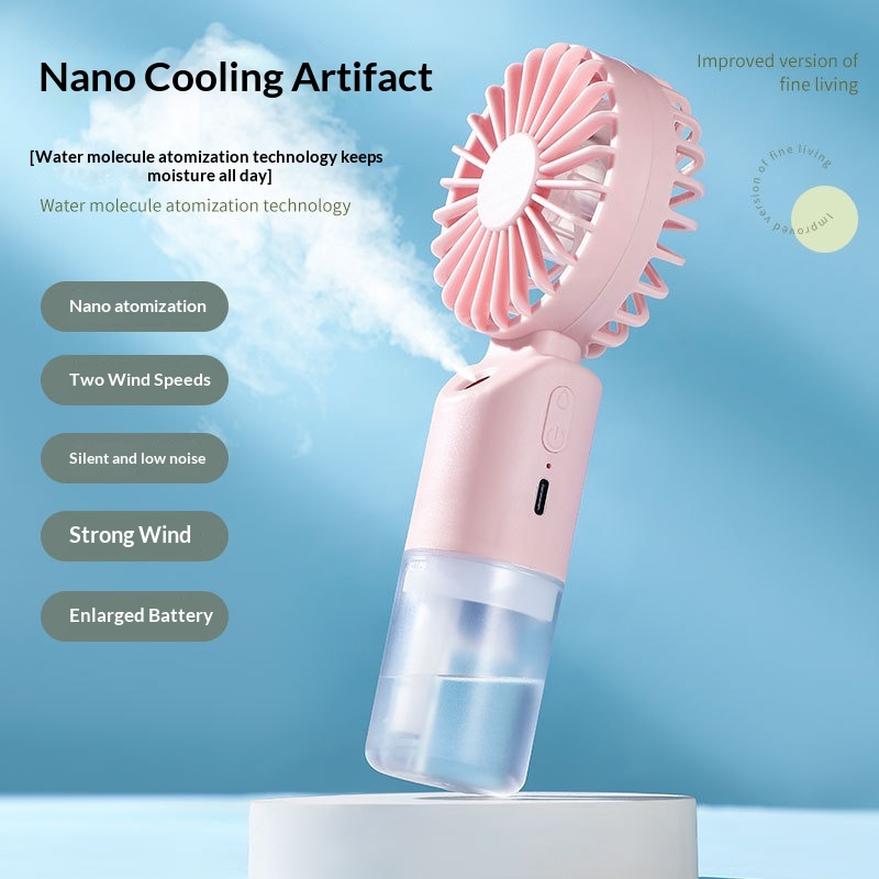 Portable Handheld Misting Fan - 2-in-1 Mini Spray Fan for Cooling, Humidification & Skin Hydration