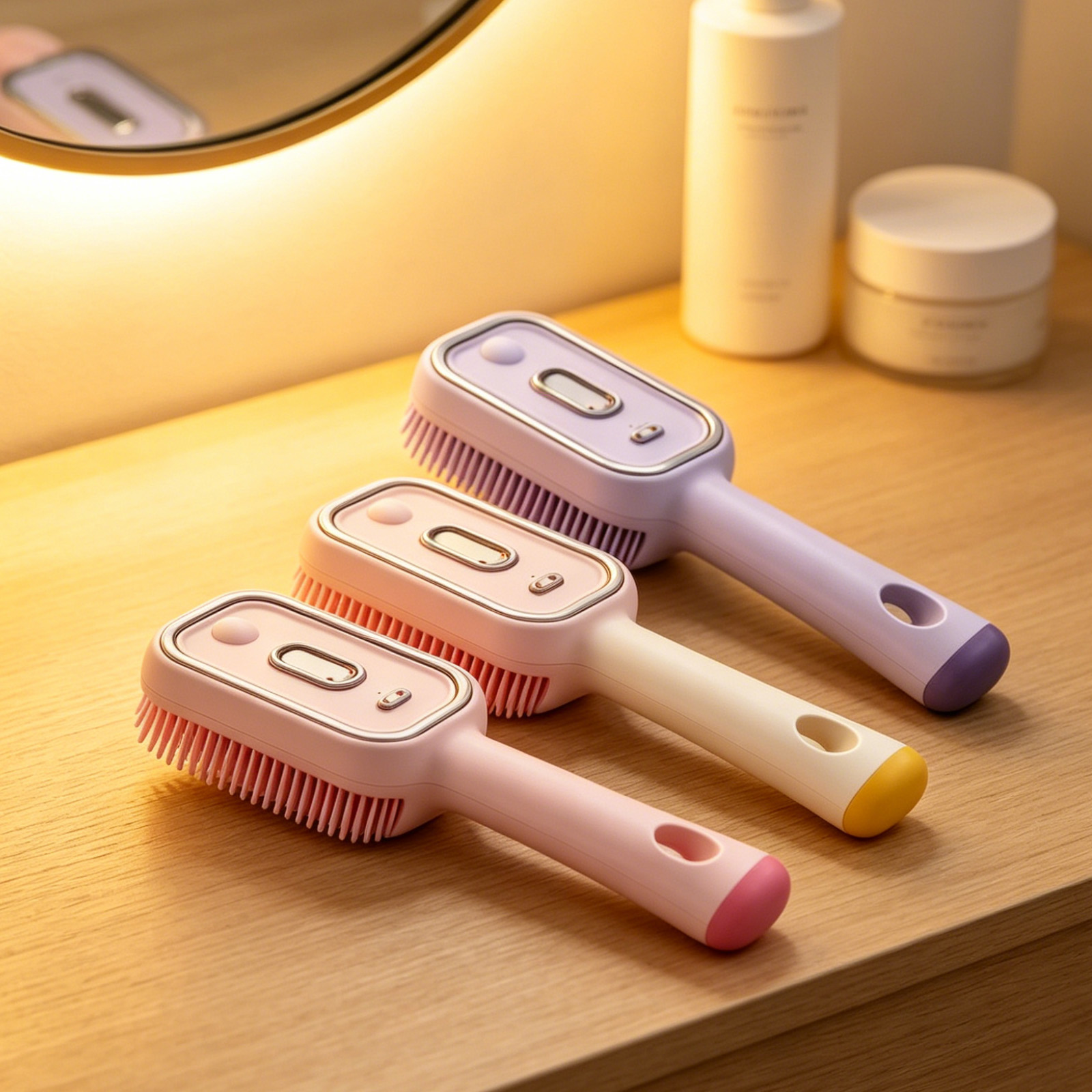 3-in-1 Electric Mist Moisturizing Scalp Massager & Hair Detangler Brush