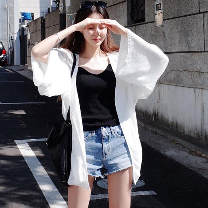 Women's Lightweight Sun Protection Jacket - Korean Style Loose Fit Chiffon Cardigan