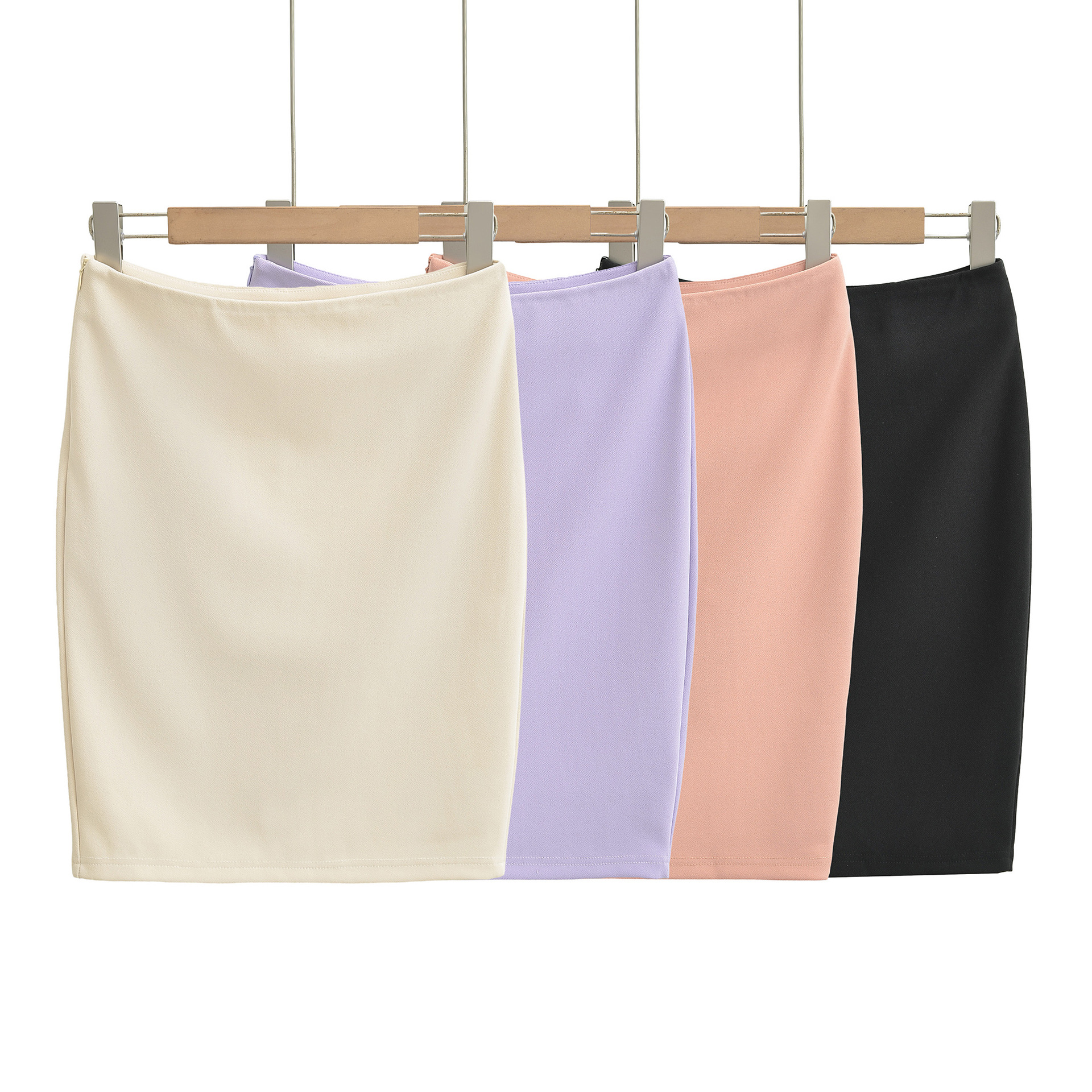 Women's High-Waisted Bodycon Summer Skirt - Elegant Solid Color Short Skirt