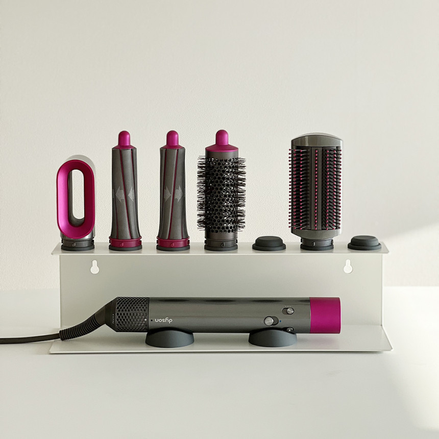 Universal Wall-Mounted Hair Dryer Holder & Hot Air Brush Organizer Rack
