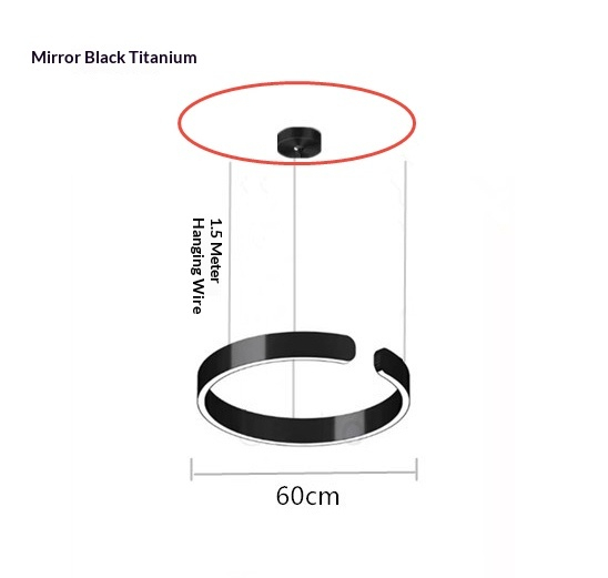 Modern LED Full-Spectrum Dining Room Chandelier | Luxury Single Pendant Light (600mm)