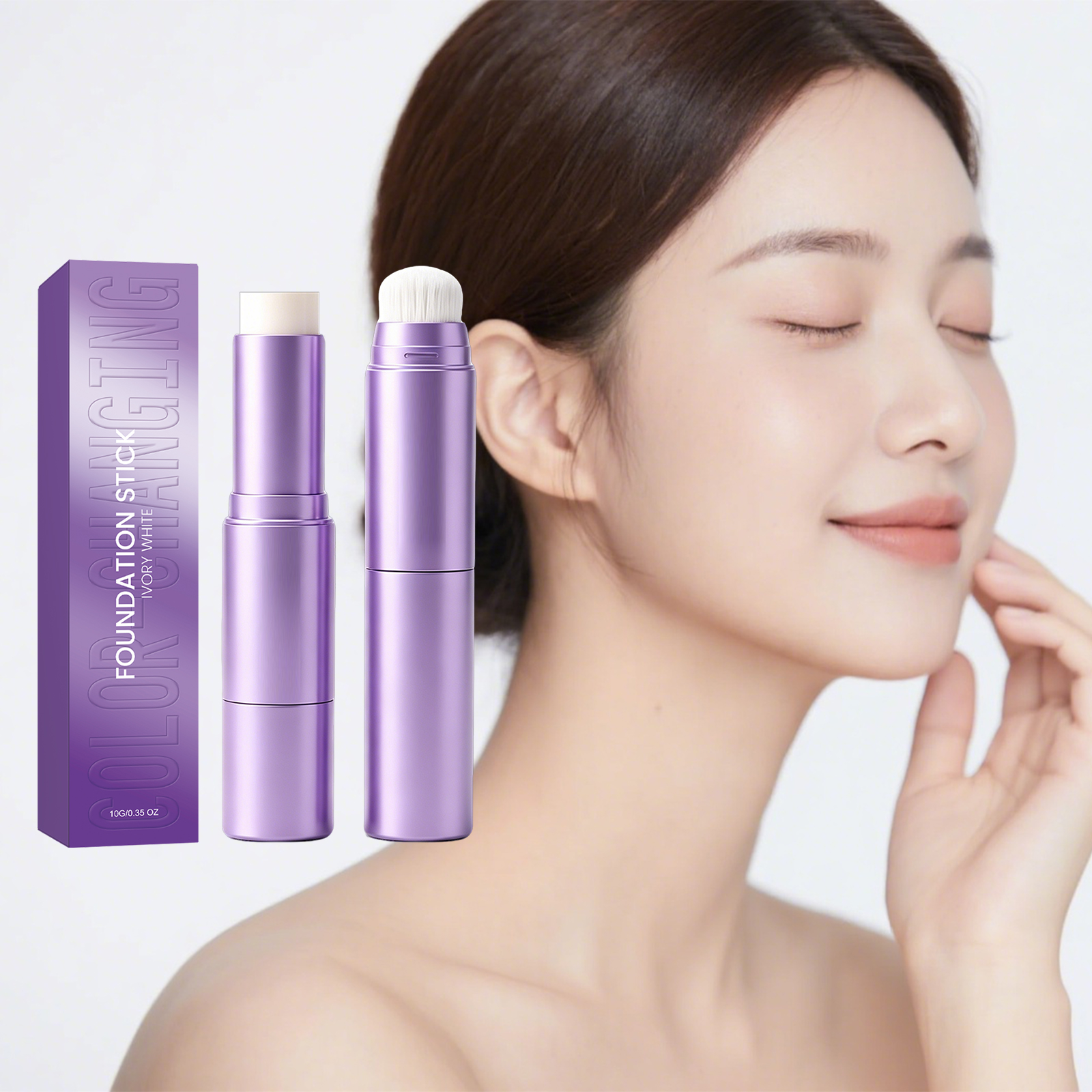Magic 2-in-1 Color-Changing Foundation Stick (10g) - Self-Adjusting Flawless Makeup Base