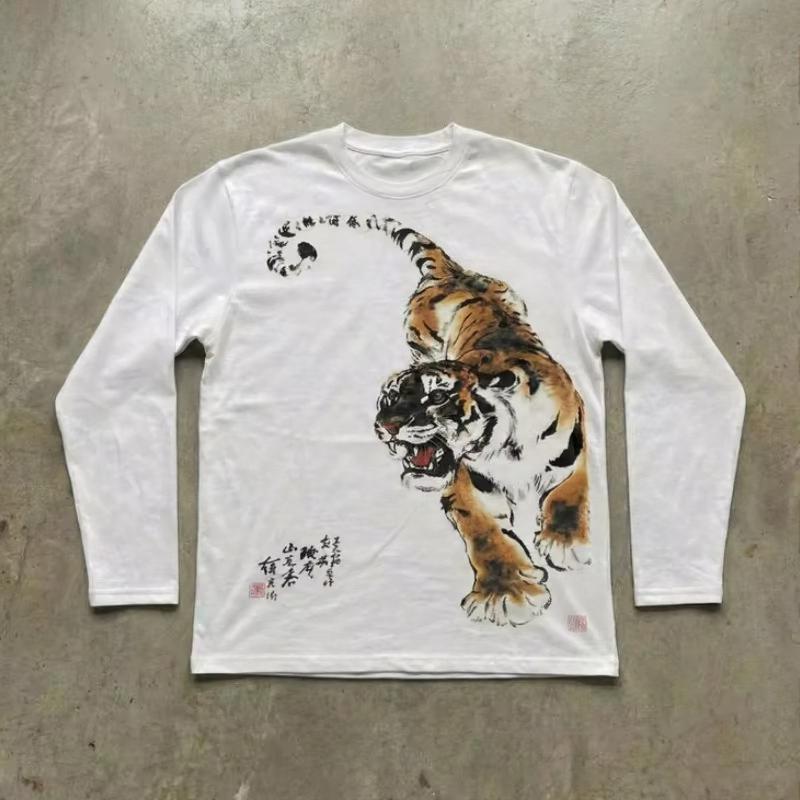 Scary And Funny Tiger-patterned Long-sleeve Shirt
