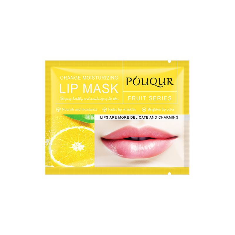 POUQUR Orange Extract Hydrating Lip Mask Set - 10 Sheets for Soft, Plump & Nourished Lips