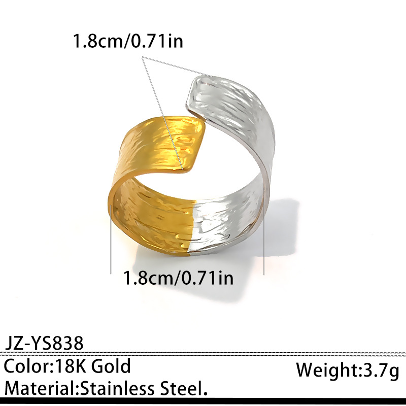 18K Gold Plated Stainless Steel Open Geometric Ring | Tarnish-Free Unisex Statement Jewelry