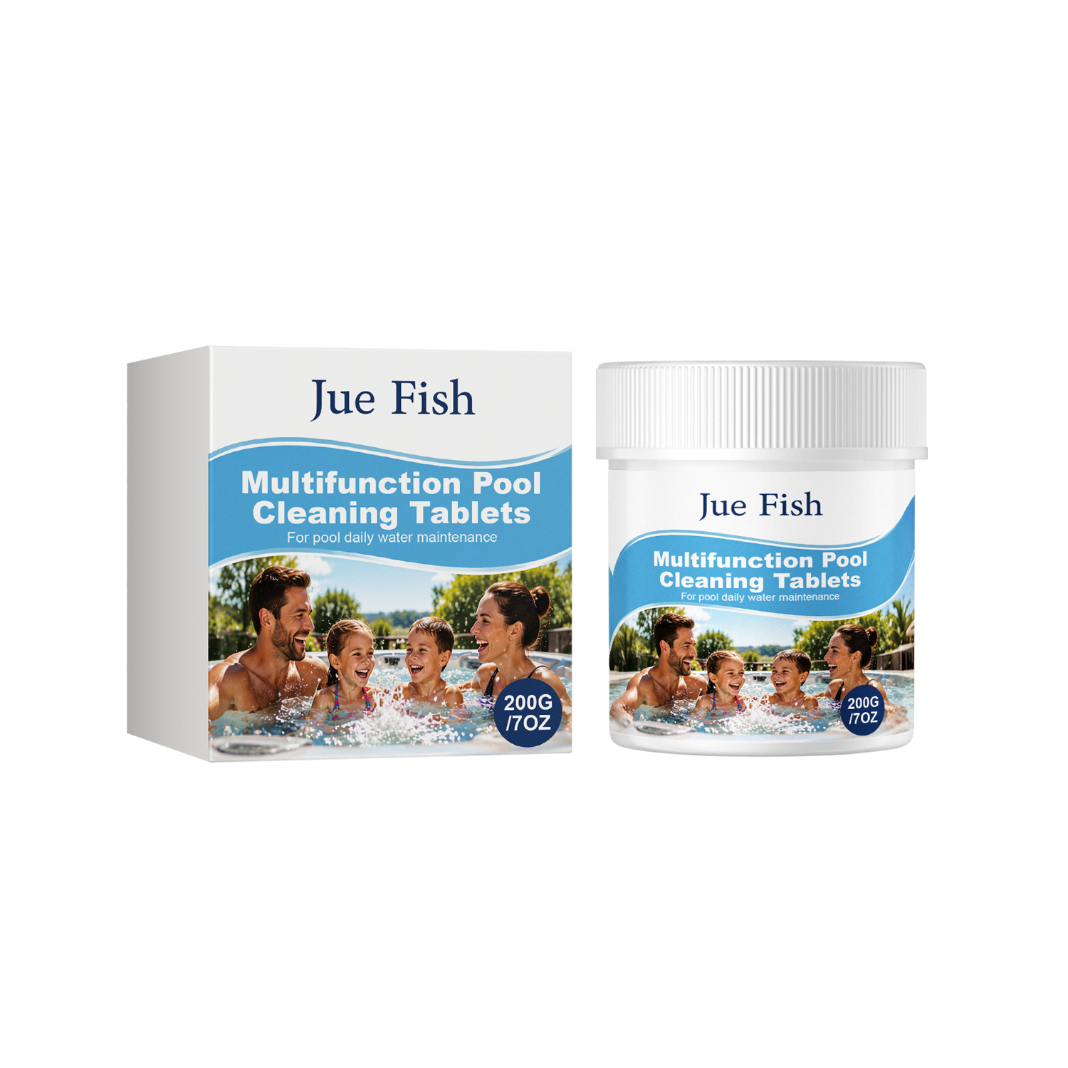 Premium Multi-Action Pool Cleaning Tablets | All-in-One Swimming Pool Sanitizer & Water Clarifier