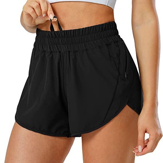 Women's High-Waisted 3-Inch Athletic Shorts | Quick-Dry Running, Yoga & Workout Shorts with Zipper Pocket