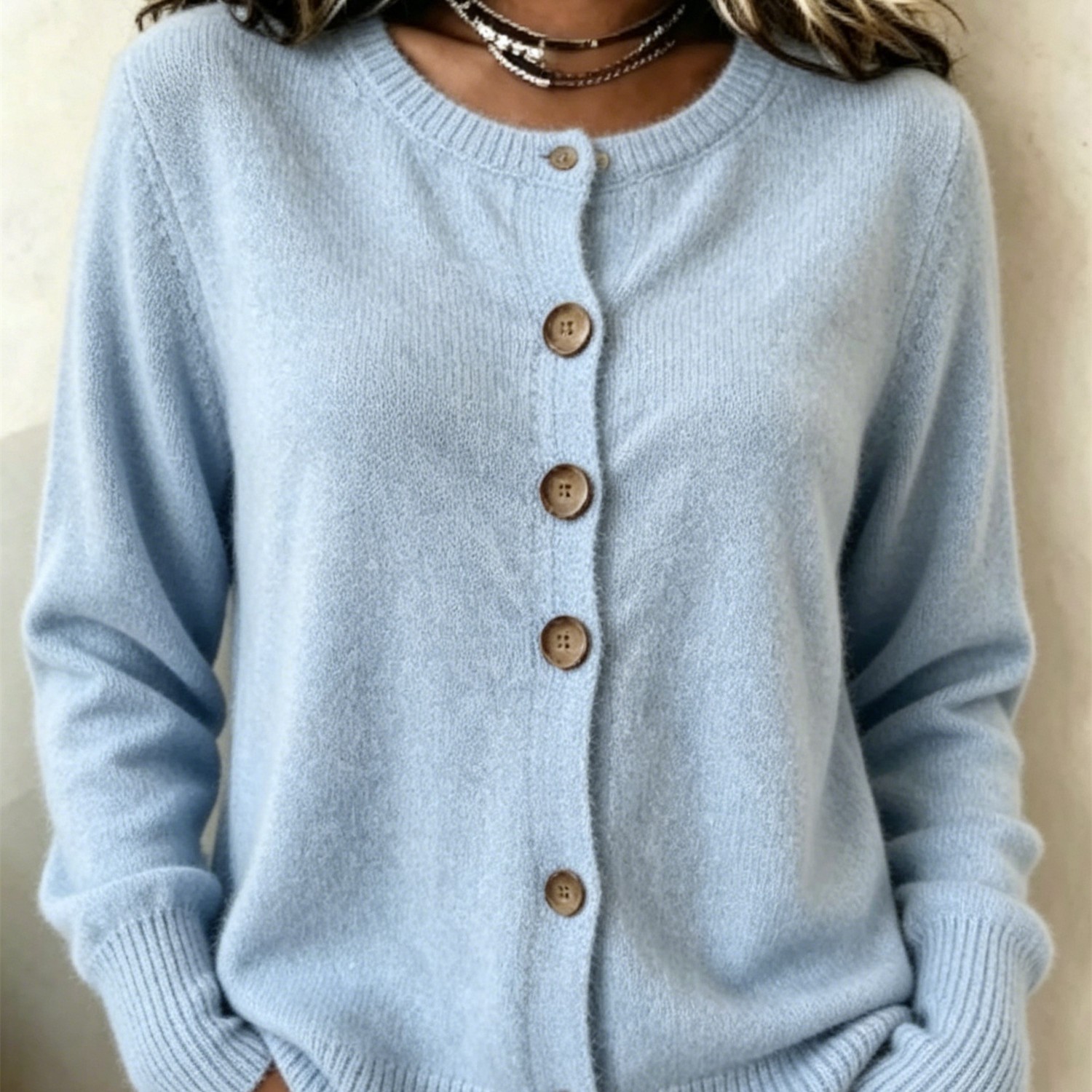 Chic Women's Long Sleeve Top - Comfortable & Versatile Polyester Casual Shirt