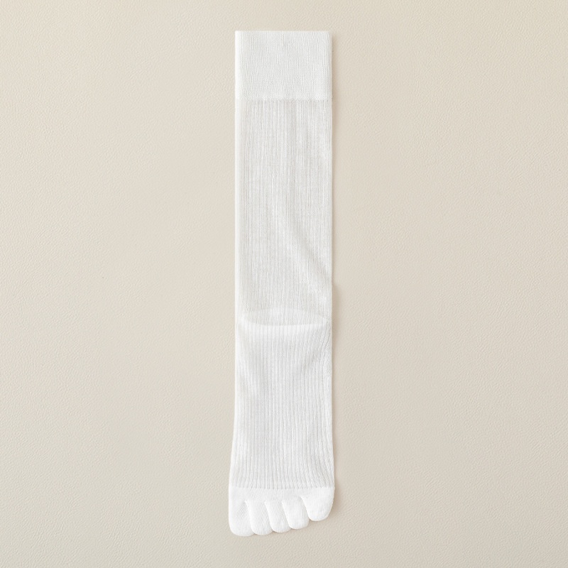 Women's Breathable Five-Toe Mid-Calf Socks - Lightweight Summer Cotton, Odor-Resistant & Sweat-Absorbing