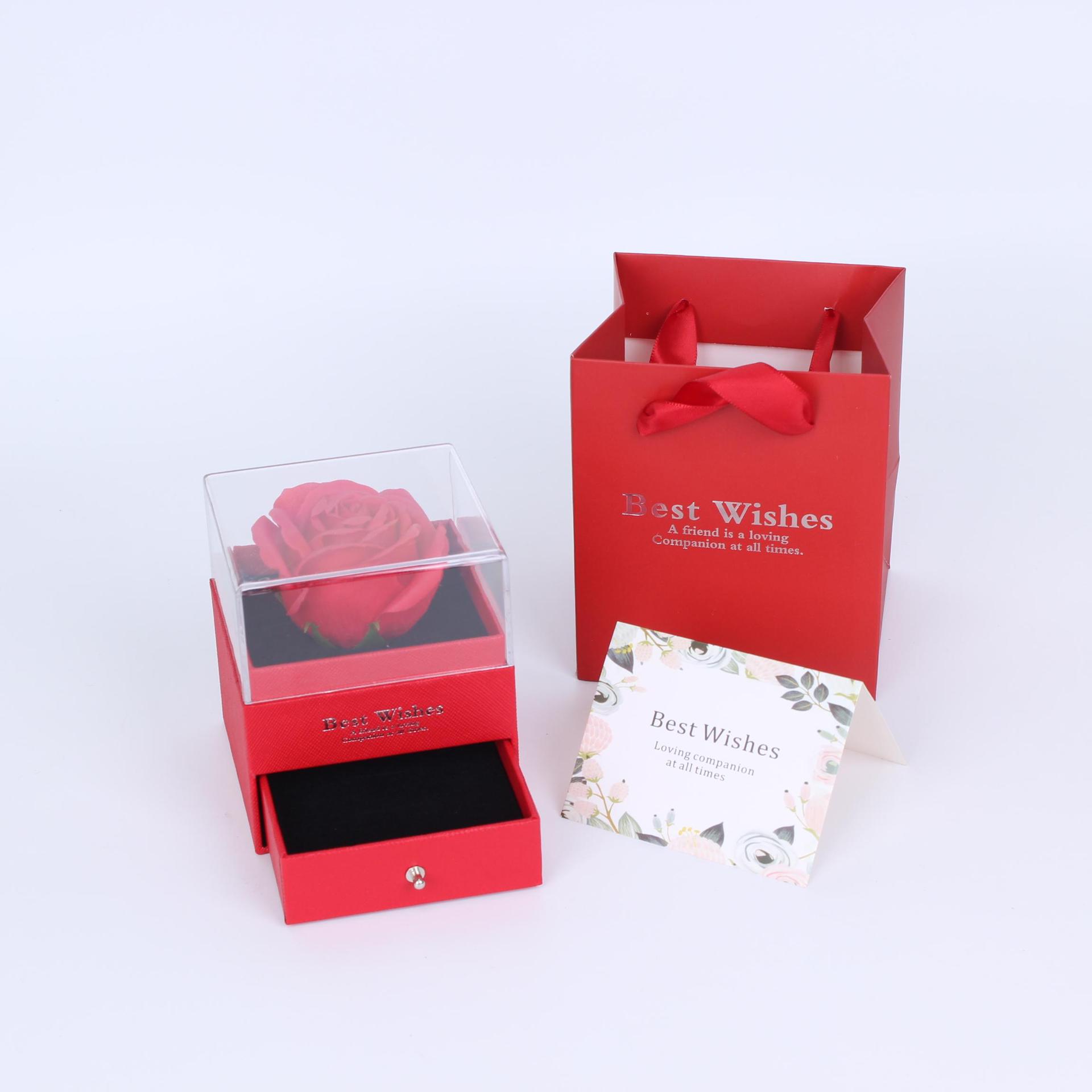 Elegant Rose Jewelry & Lipstick Gift Box | Luxury Acrylic Display Case