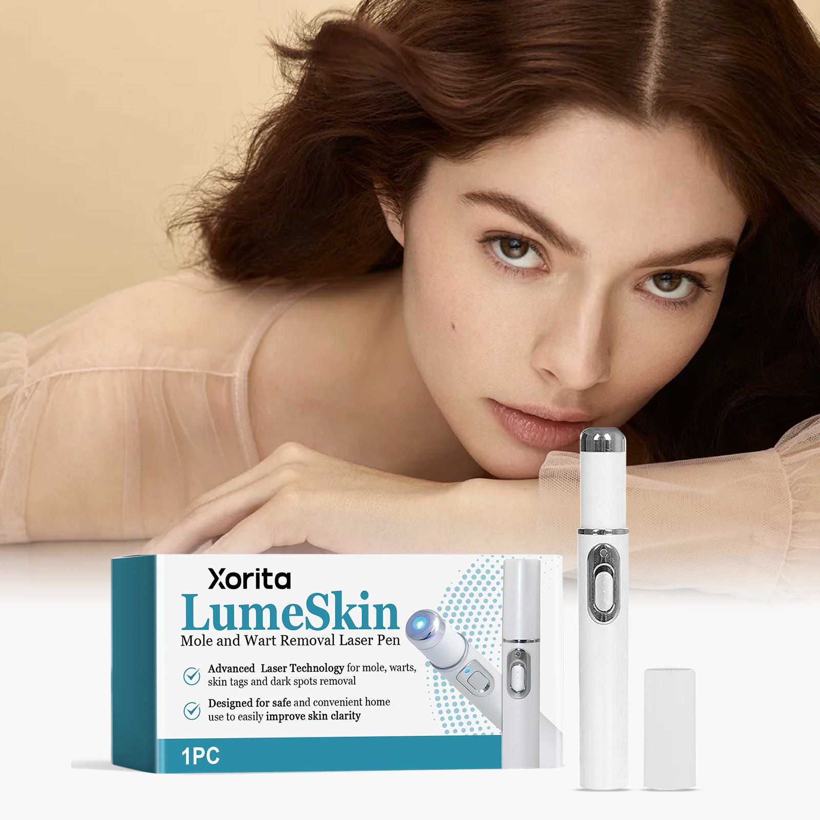 Advanced Blue Light Therapy Laser Pen - Portable Skin Care Device for Acne, Scars, and Blemishes