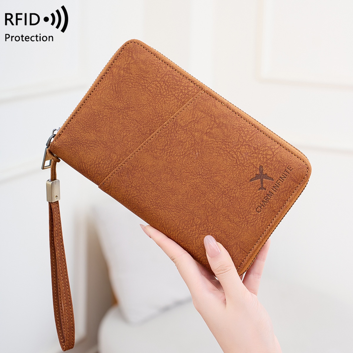 Premium RFID-Blocking Passport Holder & Travel Wallet | Multi-Functional Zippered Document Organizer