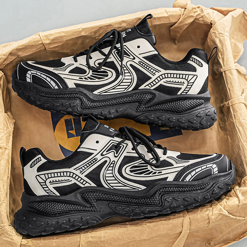 Men's Breathable Mesh Sneakers – Trendy Chunky Dad Shoes for Casual Wear & Running