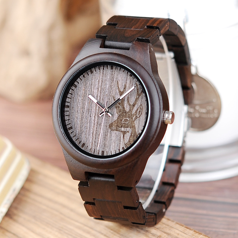 Classic Men's Wooden Watch - Eco-Friendly Sport Analog Quartz Wristwatch