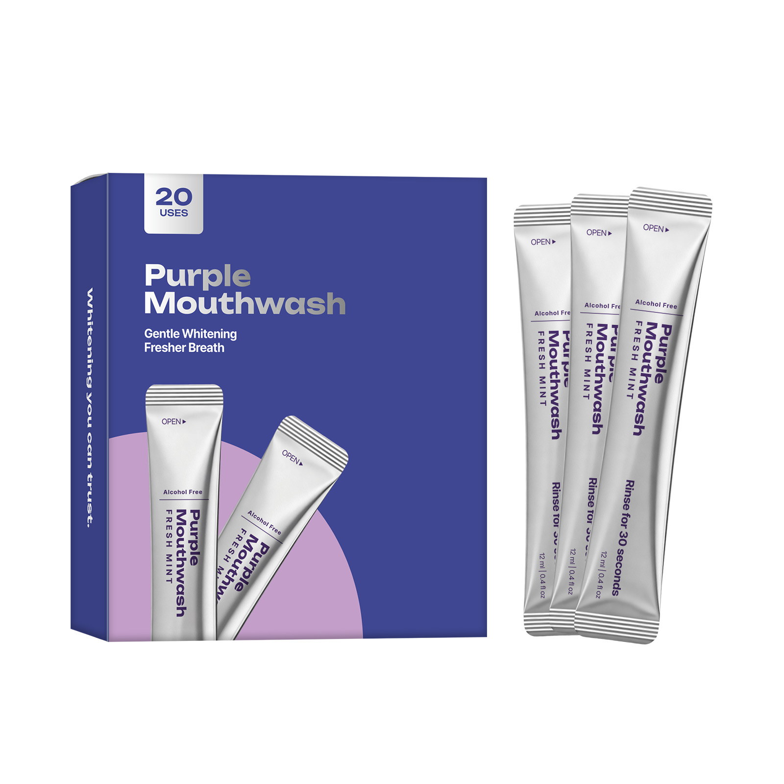 Portable Mint Mouthwash Packets (20-Pack) – On-the-Go Fresh Breath Sachets