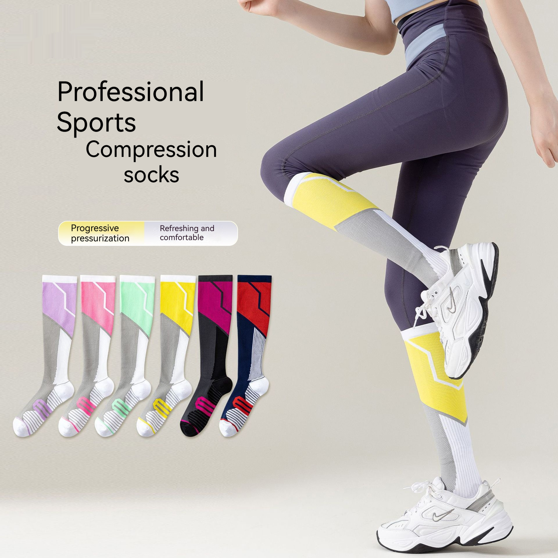 Women's High-Performance Compression Socks for Cycling, Running, and Fitness