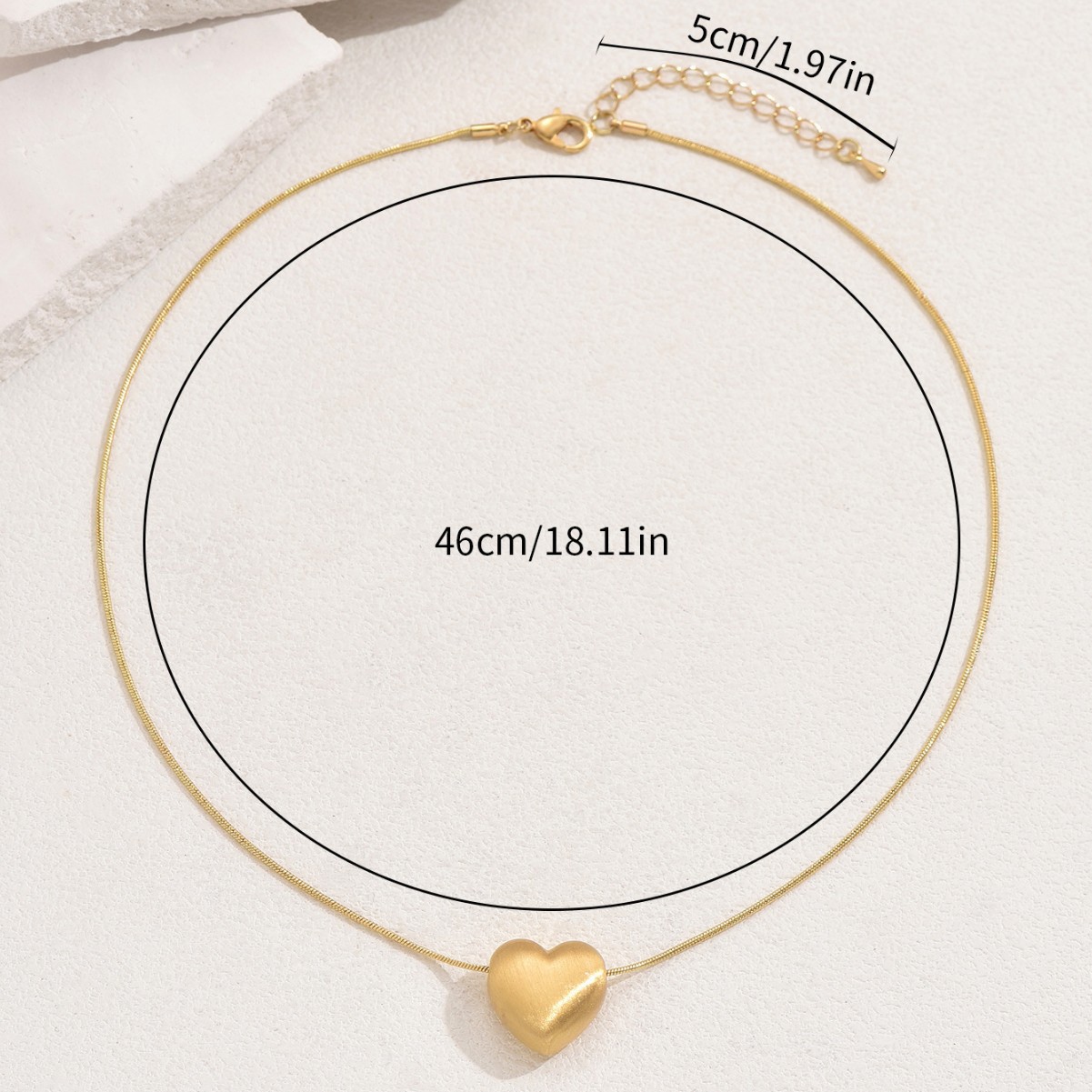 Elegant Matte Heart Necklace for Women - Premium Textured Clavicle Pendant Jewelry