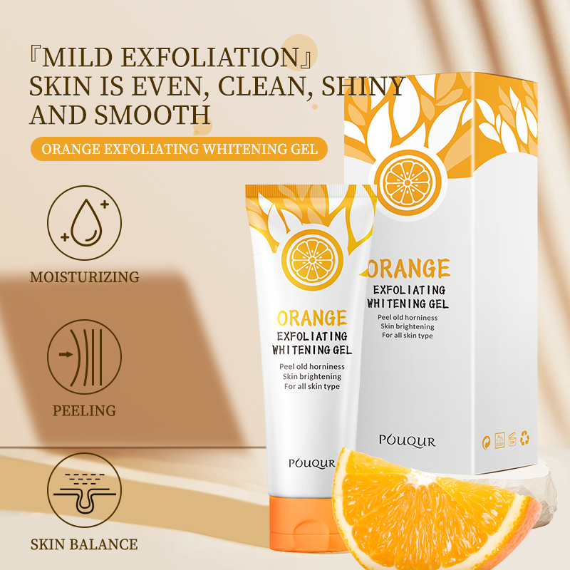 Natural Orange Exfoliating Gel (50g) - Gentle Brightening Peeling Scrub for Radiant Skin