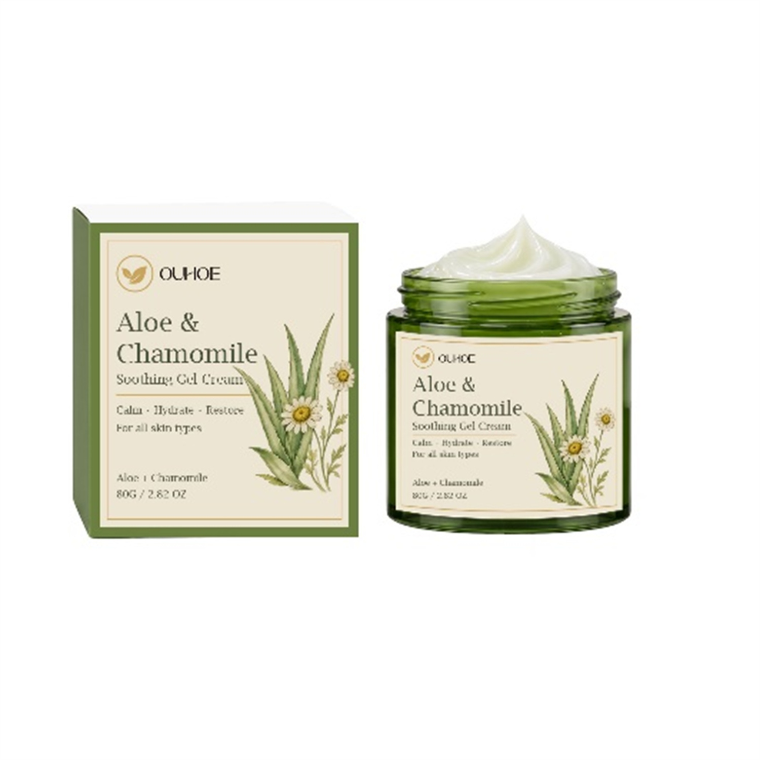 Aloe Vera & Chamomile Soothing Face Cream - Calming Daily Moisturizer for Sensitive Skin