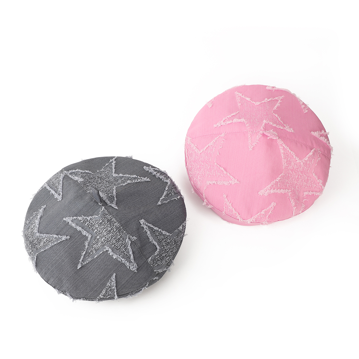 Retro Bohemian Fringed Star Beret Hat - Distressed, Breathable Artist Cap