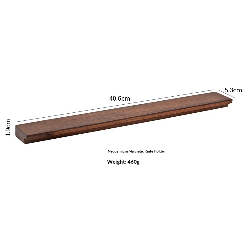 Premium Solid Wood Magnetic Knife Holder | No-Drill Wall-Mounted Kitchen Knife Strip