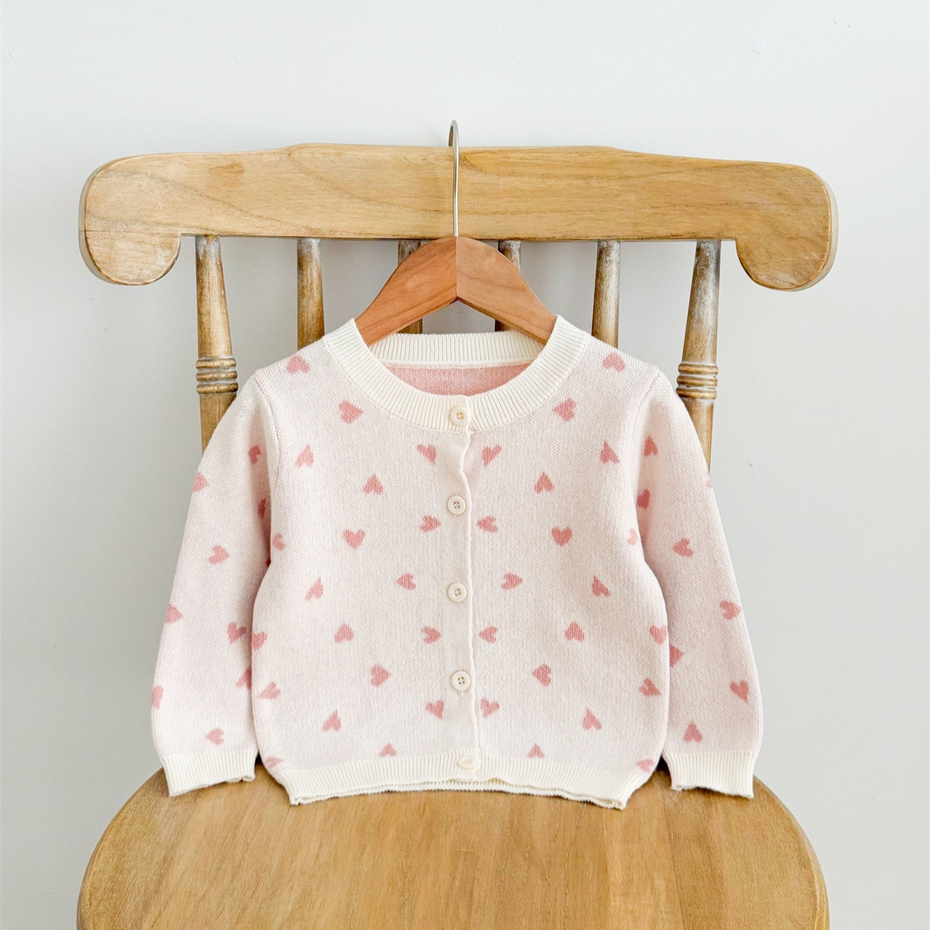 Baby Girl Knit Cardigan Sweater - Soft Cotton Long-Sleeve Princess Coat