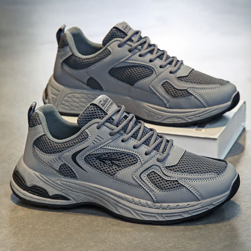 Men's Breathable Mesh Sneakers - Trendy Platform Dad Shoes & Versatile Casual Footwear