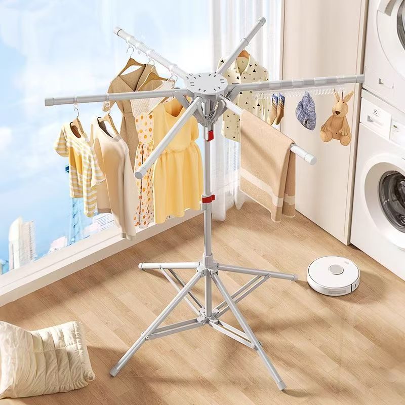 Balcony Home Small Folding Floor Standing Clothes Drying Rack