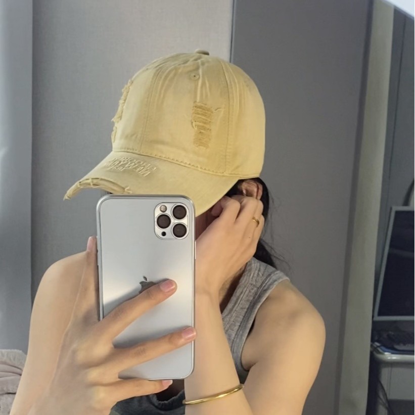 Women's Vintage Distressed Embroidered Baseball Cap - Washed Cotton Sun Hat