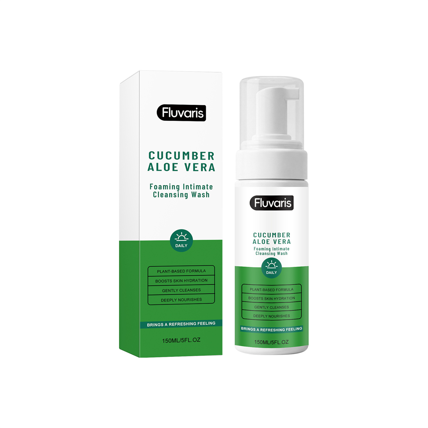 Premium Intimate Foaming Cleanser - Gentle Daily Wash for Sensitive Skin with Cucumber & Aloe Vera