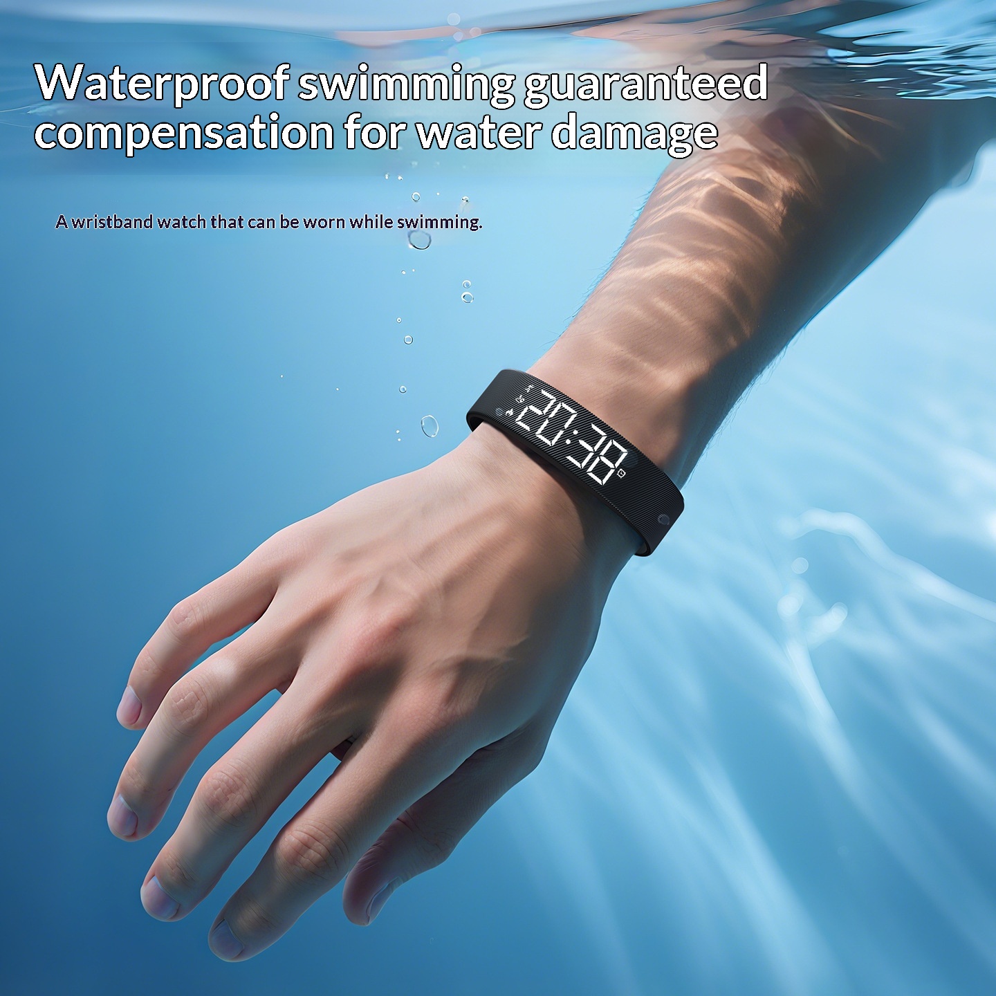 Unisex Minimalist Smart Sports Watch - Waterproof Fitness Tracker with Silent Vibration Alarm & Pedometer