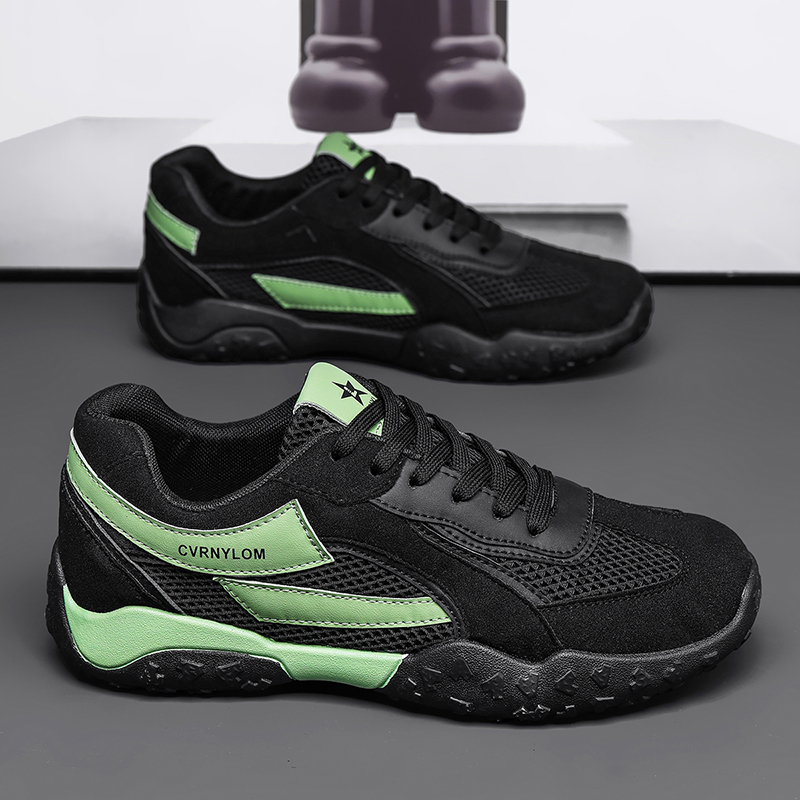 Men's Breathable Mesh Summer Sneakers - Trendy Casual Skate Shoes & Comfort Dad Shoes