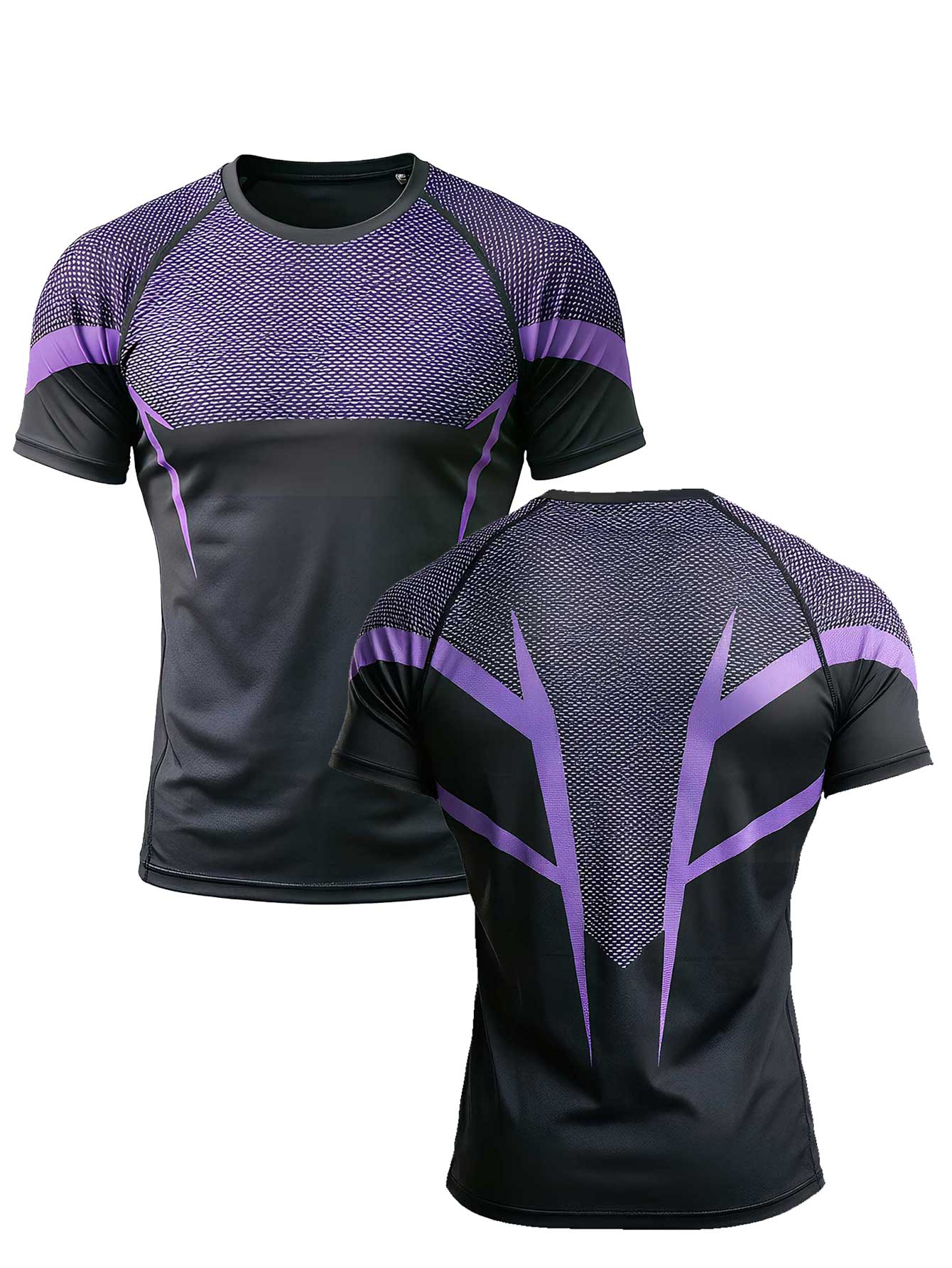 Men's Mesh Back Compression Short Sleeve Workout Shirt - Quick Dry Breathable Athletic Gym Tee & Sports Base Layer