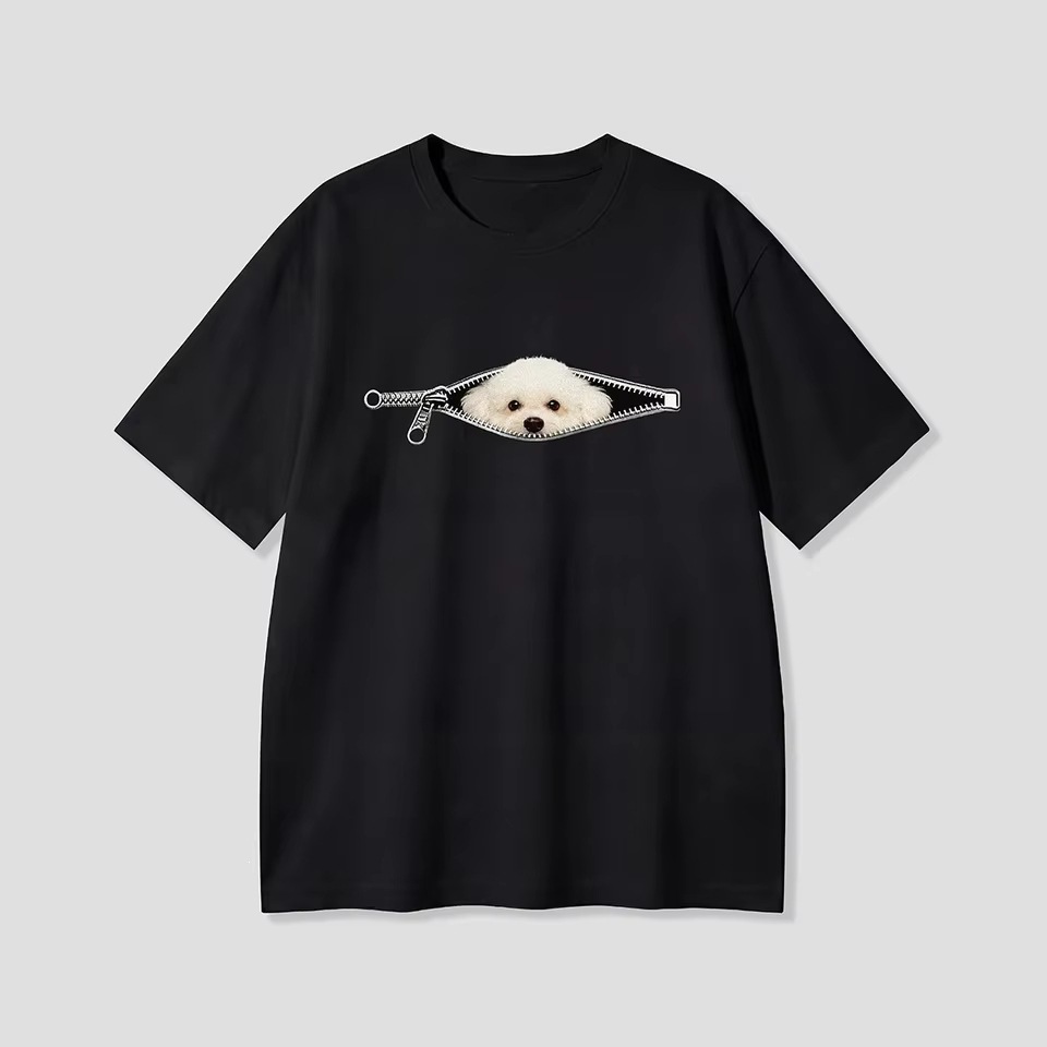 Chic Women's Geometric Cotton Tee – Stylish & Casual Short Sleeve Top