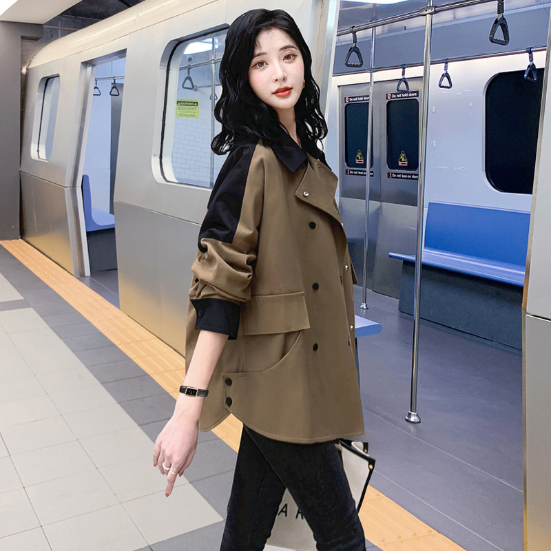 Spring New Arrival Fashionable Elegant Casual Color-Block Coat