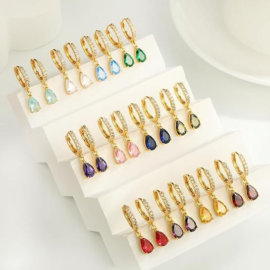 Womens Versatile Colorful Water-drop Earrings