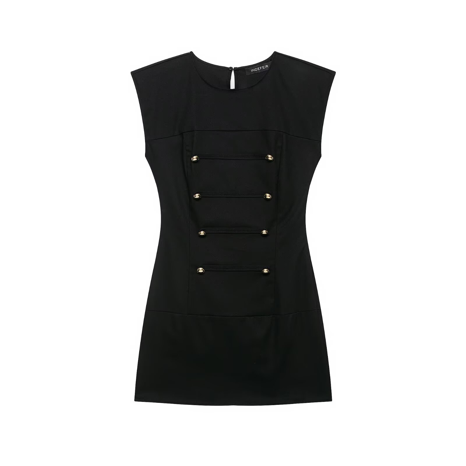 Elegant Rope-Knot Trim High-Waisted A-Line Dress - Chic Slim-Fit Summer One-Piece