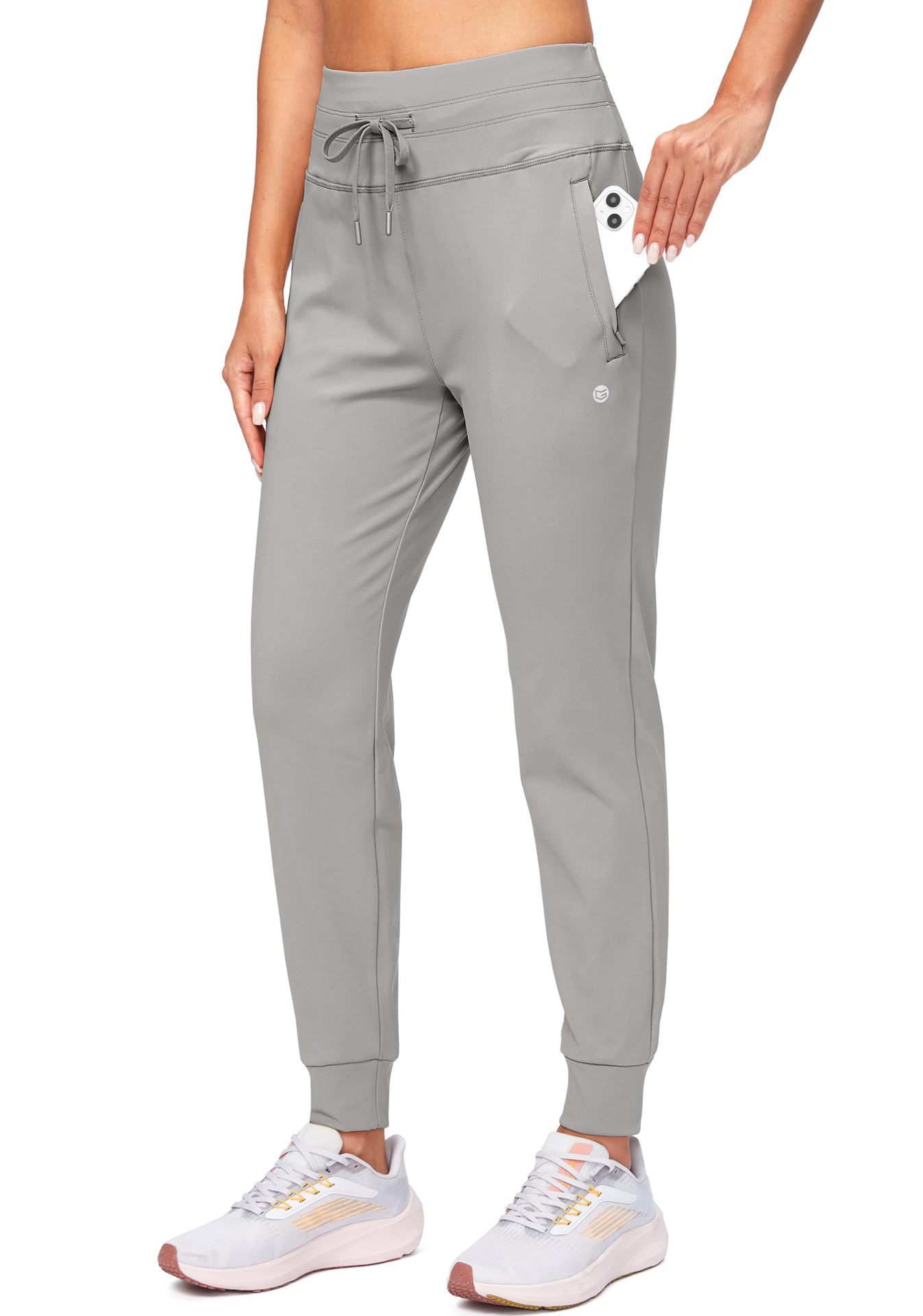Women's Fleece-Lined Winter Joggers | High-Waisted Thermal Athletic Sweatpants with Zipper Pockets