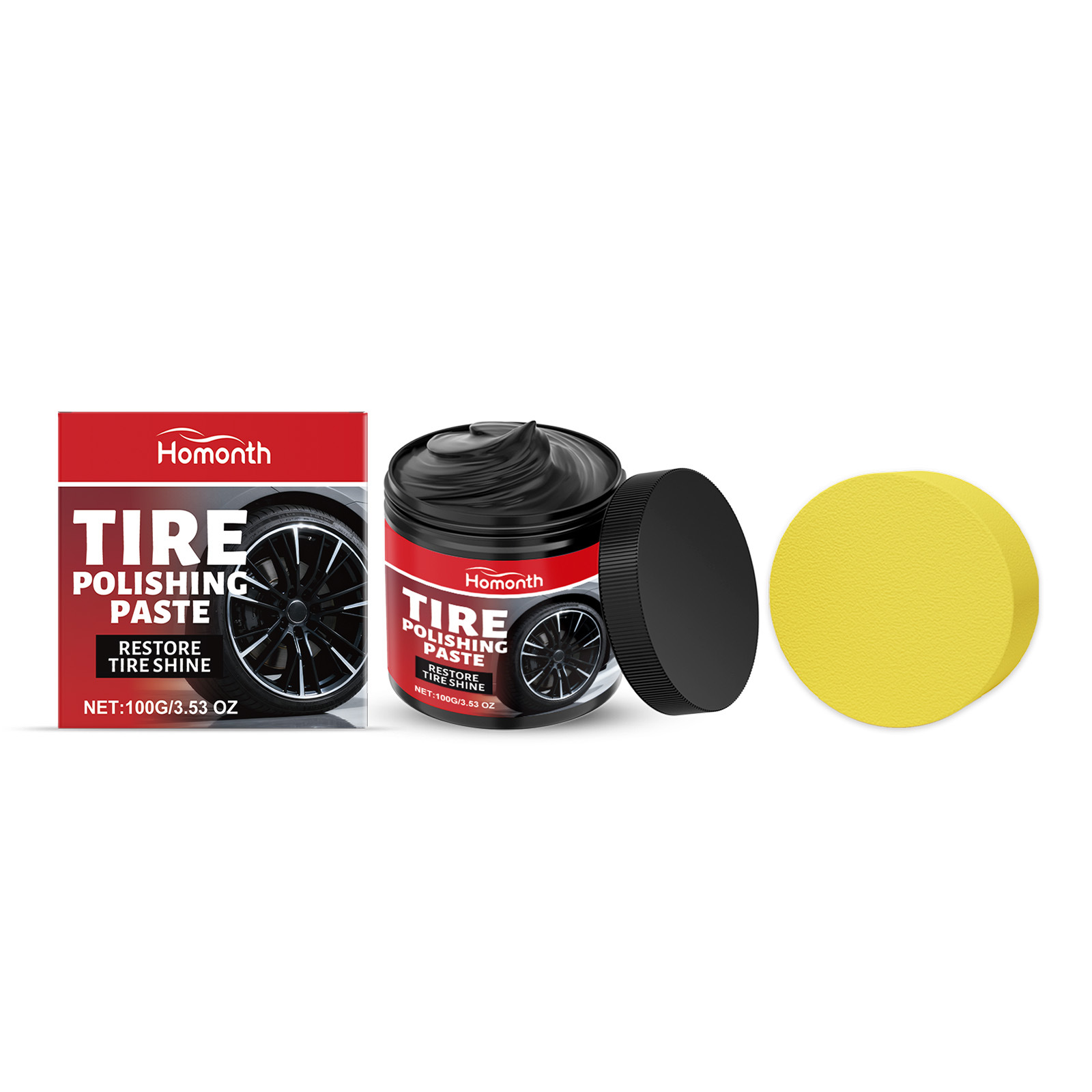 HOMONTH Premium Tire Polishing & Retreading Compound | Advanced Car Tire Shine & Crack Prevention Protection