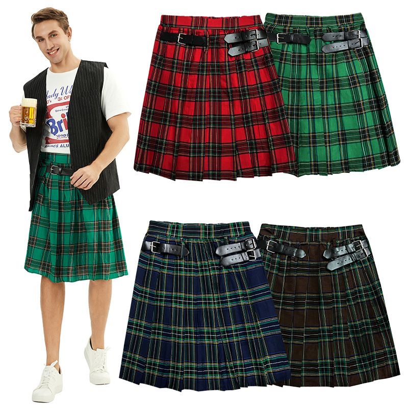 Men's Pleated Stage Costume Skirt | Halloween, Cosplay & Theater Kilt