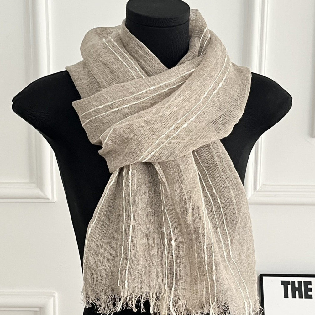 Premium Women's Linen Long Scarf & Shawl | Elegant Lightweight Wrap for All Seasons