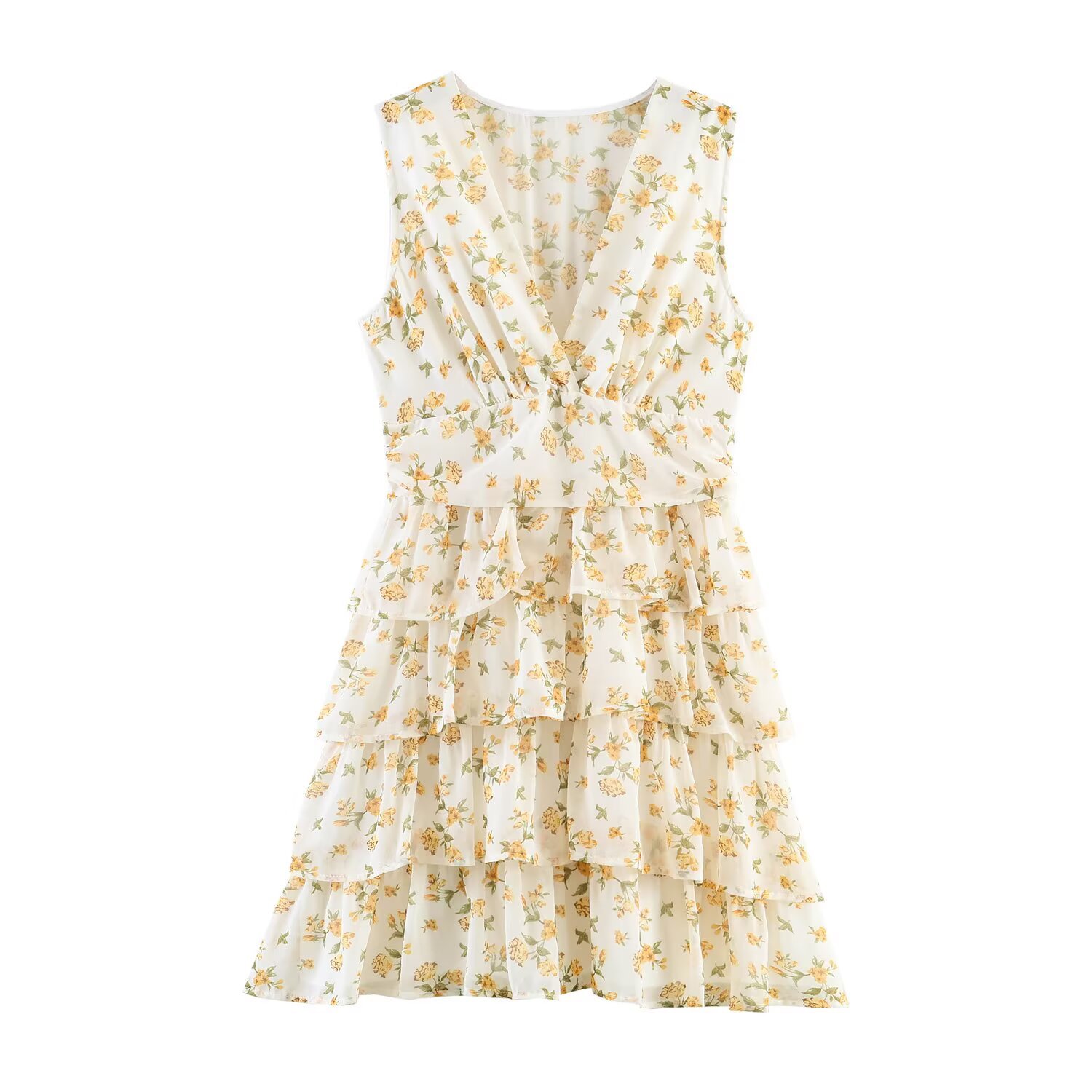 Women's Summer Sleeveless Tiered Midi Dress - Waist-Cinching Slim Fit Elegant Sundress