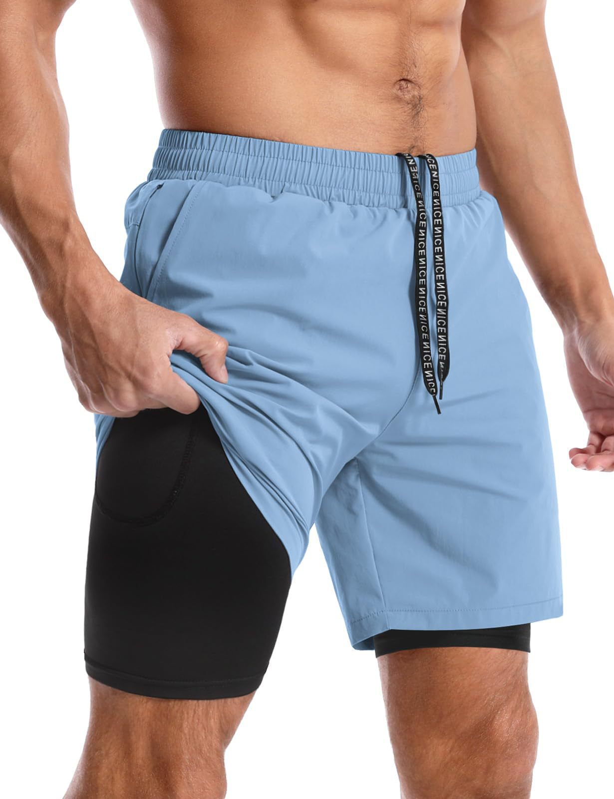 Men's Quick-Dry Athletic Sports Shorts - Lightweight Gym, Outdoor Fitness & Casual Leisure Shorts with Pockets