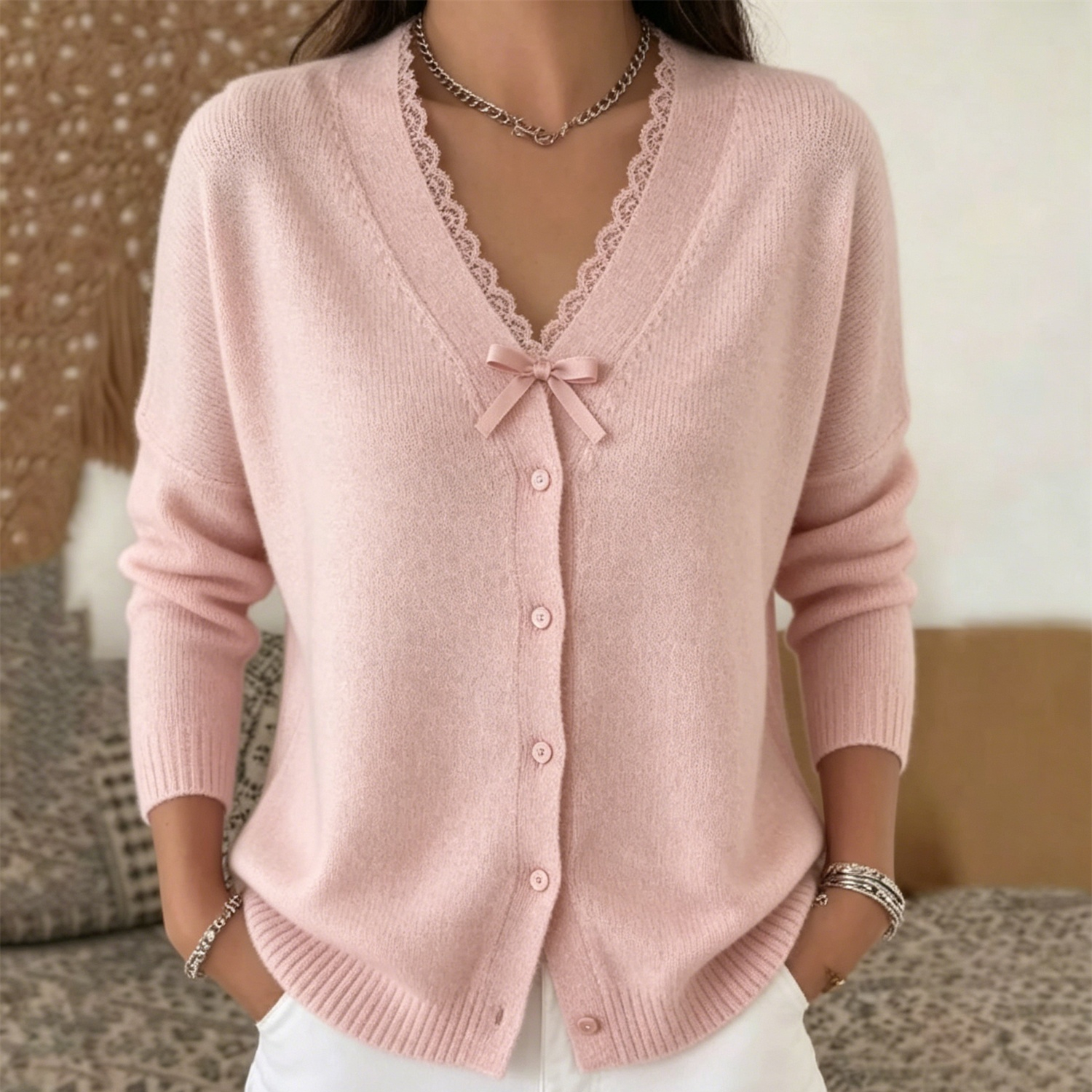 Women's Chic Long-Sleeve Polyester Blouse | Comfortable Everyday Wear