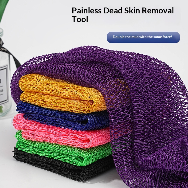 Premium Exfoliating Back Scrubber - Strip-Style Shower Bath Towel with Rope Handles