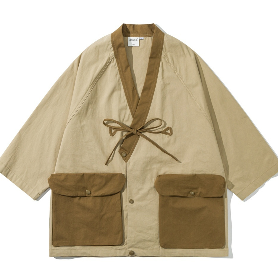 Vintage Three-quarter-sleeve Loose-fit Jacket Top