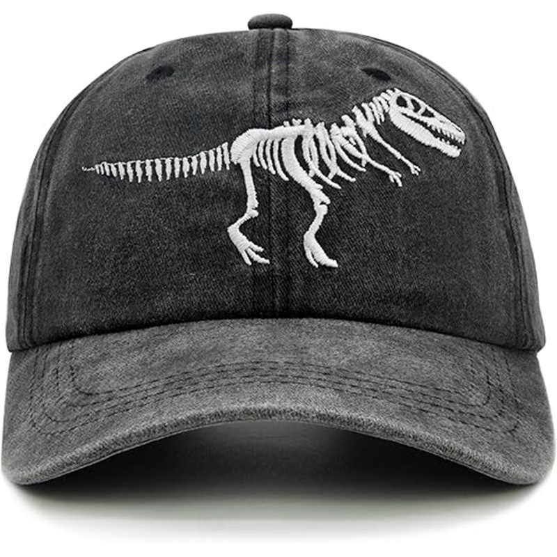 Cute Tyrannosaurus Embroidered Baseball Cap - Adjustable Outdoor Sun Protection Hat